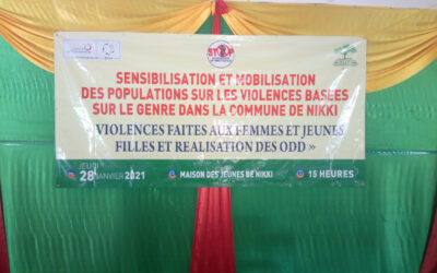 Activités de sensibilisation de proximité sur la prévention et la lutte contre les violences faites aux femmes et jeunes filles dans la commune de Nikki.